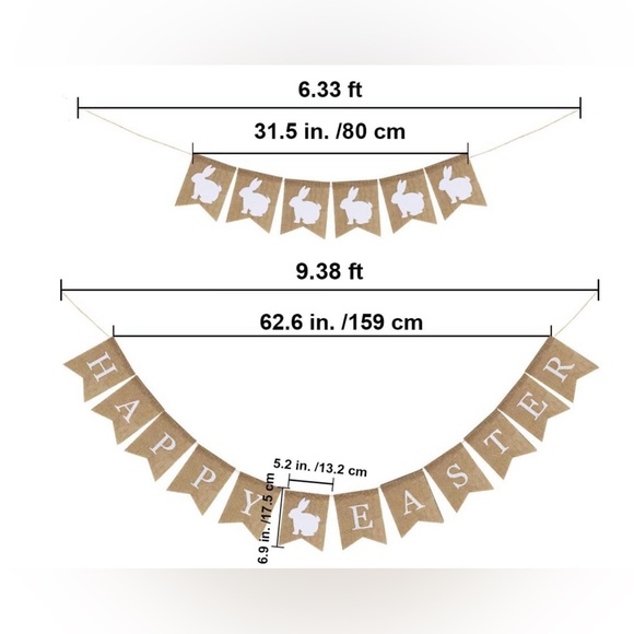 Easter Bunny Burlap Garland Decoration - Picture 8 of 8